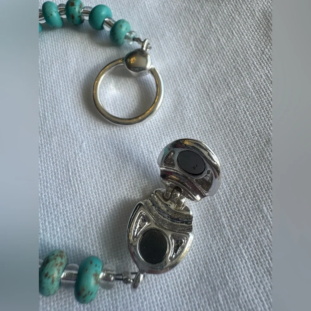 Handmade Cross Bracelet | Upcycled Jewelry | Magnetic Clasp